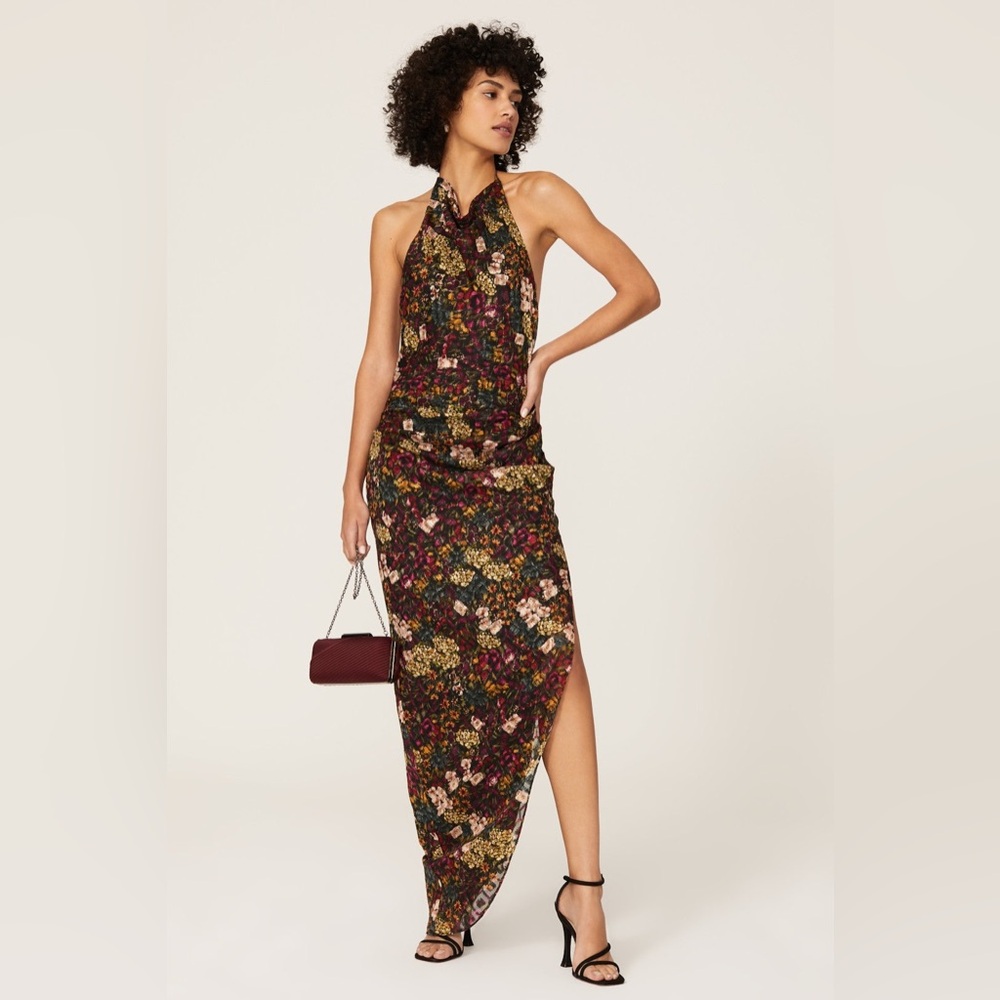 Amanda Uprichard Multicolor Backless Maxi Dress